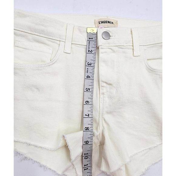 L'AGENCE Audrey Mid Rise Shorts Frayed Hem Women's Size 25 NWT Summer - Picture 8 of 9